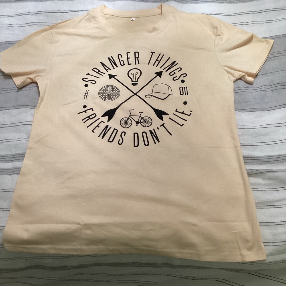 Stranger Things pale yellow T-shirt